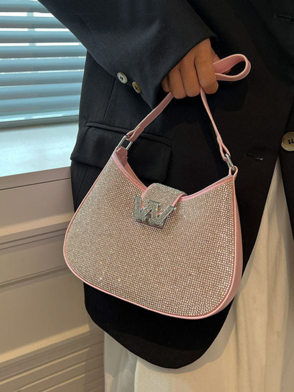 Rhinestone Saddle Shoulder Bag