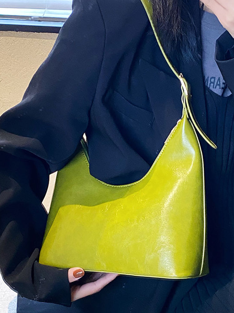 Solid Color Shoulder Bag