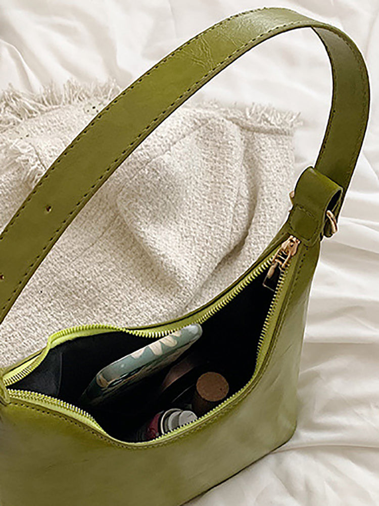 Solid Color Shoulder Bag