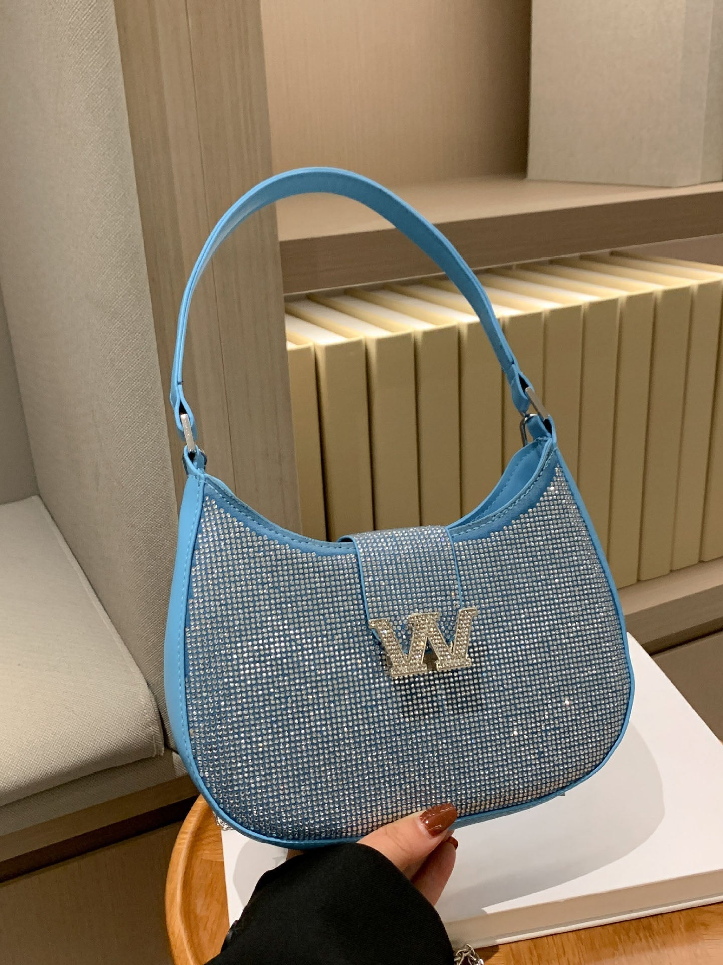 Rhinestone Saddle Shoulder Bag