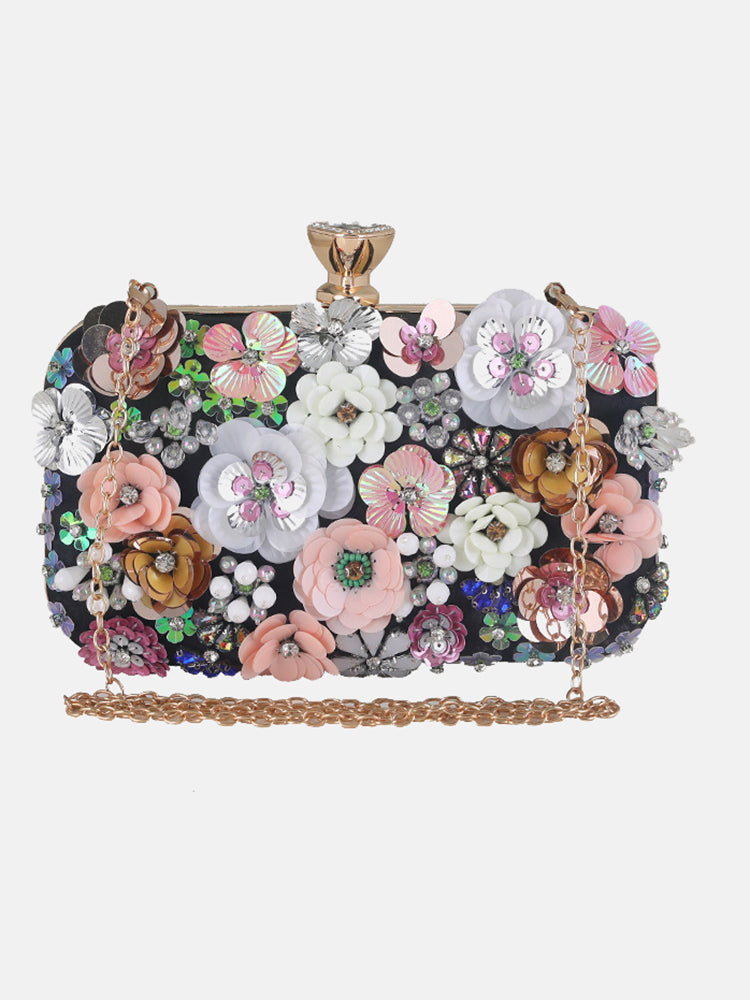 Rhinestones Pearl Floral Bag