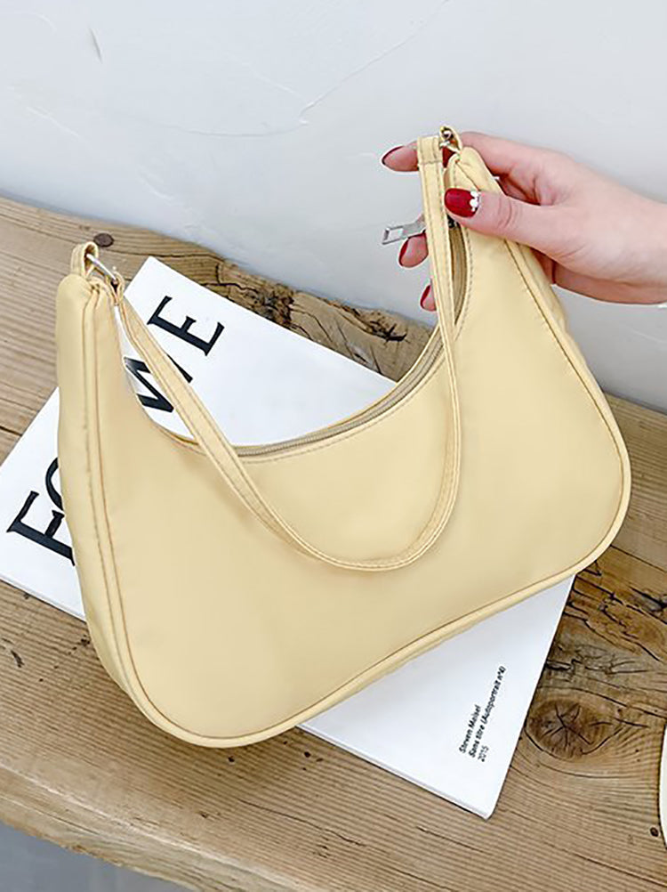 Solid Color Zip Up Bag