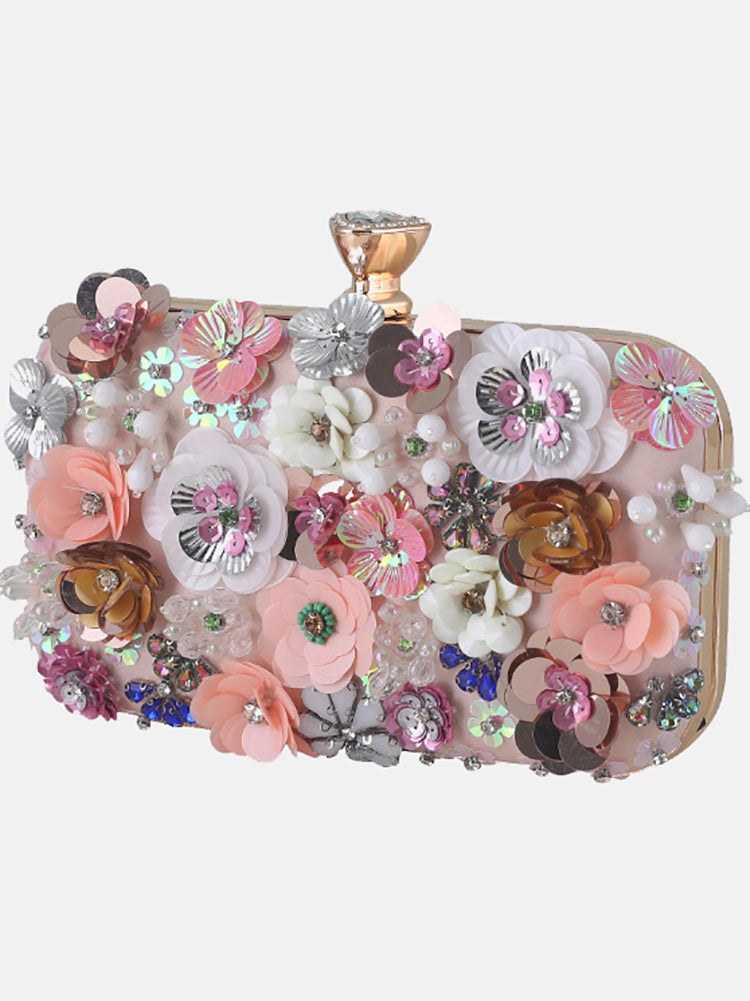 Rhinestones Pearl Floral Bag