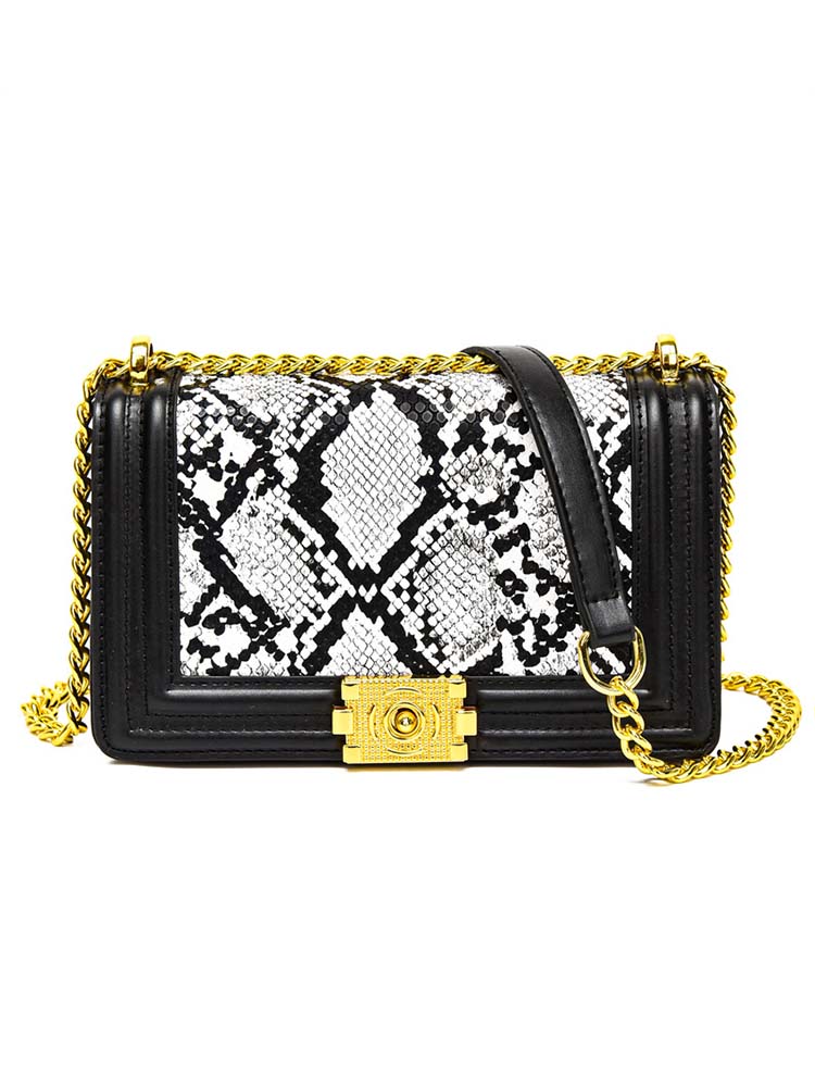 Snake Patchwork One Shoulder Bag