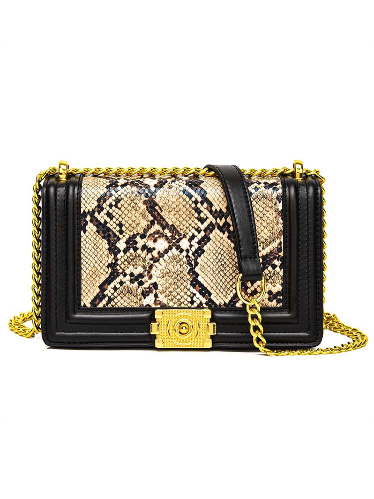 Snake Patchwork One Shoulder Bag