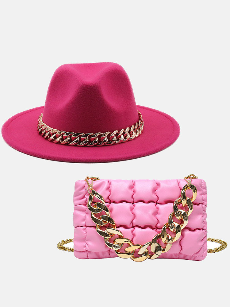 Chain Bag and Matching Hat Set