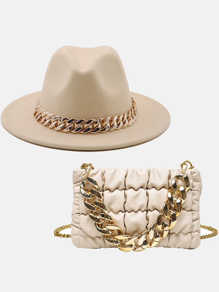 Chain Bag and Matching Hat Set