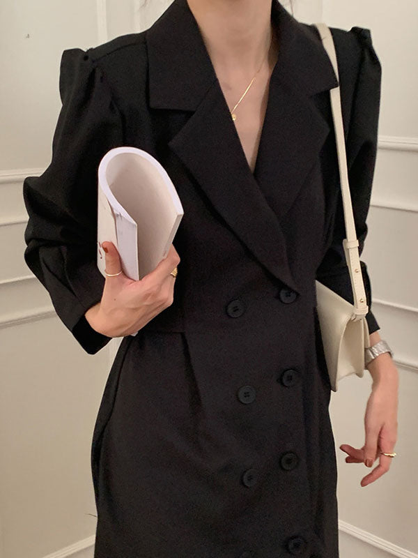 Double Breasted Suit Midi Dress