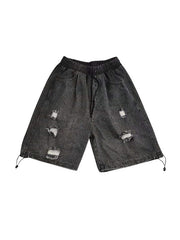 Men's Wash Distressed Skate Denim Shorts