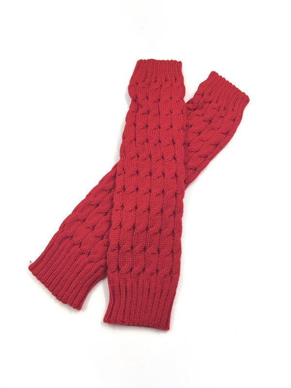 Solid Color Cable Knit Leg Warmer