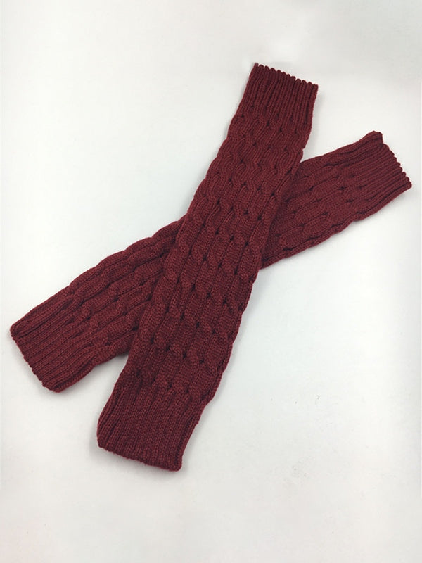 Solid Color Cable Knit Leg Warmer