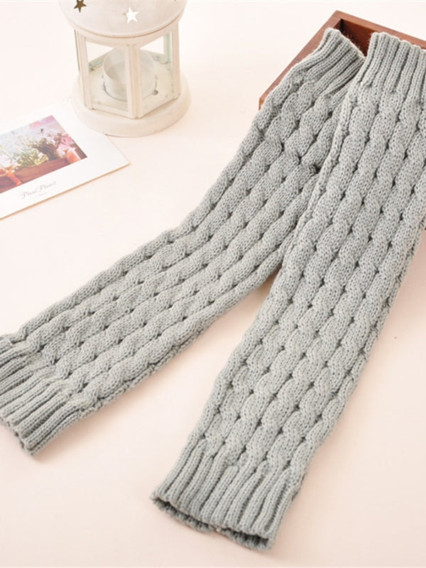 Solid Color Cable Knit Leg Warmer