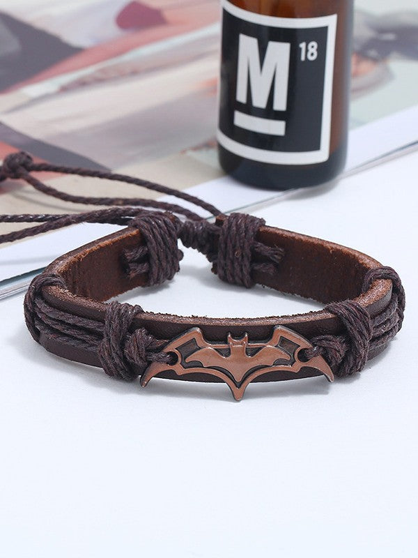 Adjustable Bat Pattern Pu Leather Bracelet