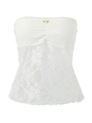 Lace Stitching Bandeau Top