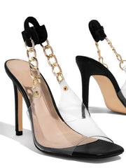 Clear Chain Slingback Heel