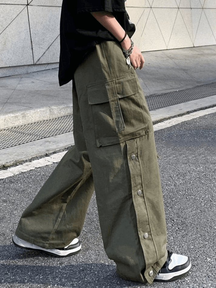 Buttoned Pocket Patch Cargo Pants