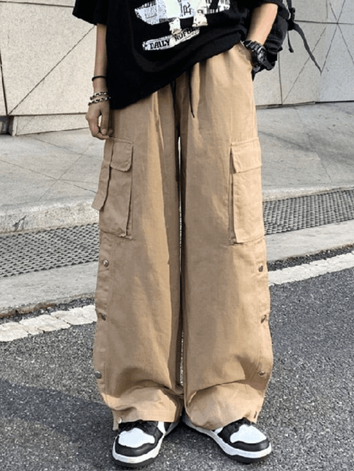 Buttoned Pocket Patch Cargo Pants