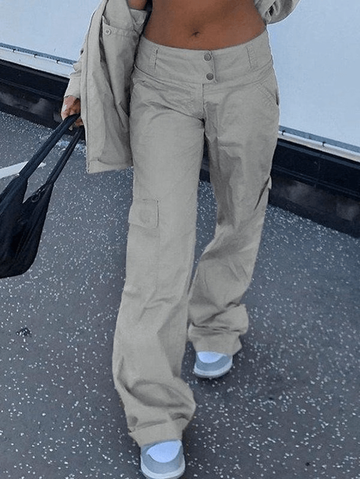 Buttoned Pocket Patch Cargo Pants