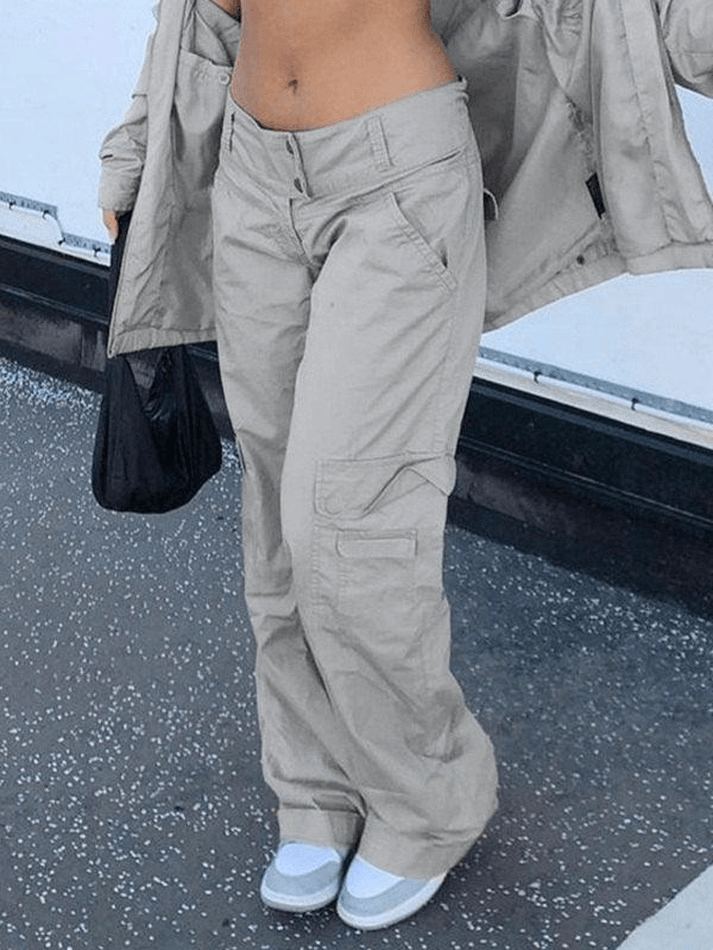 Buttoned Pocket Patch Cargo Pants