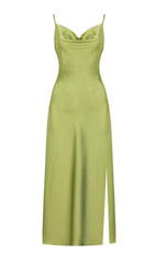 BANDAGE STRAP MIDI DRESS IN AVOCADO