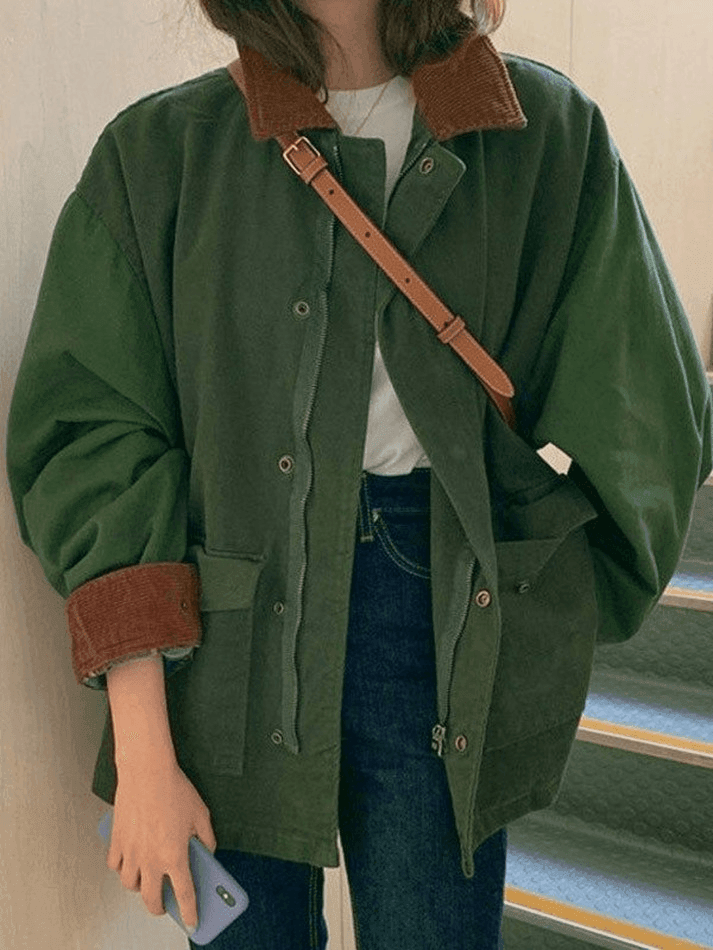 Contrast Cargo Jacket