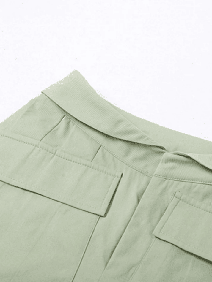 Cuffed Pleat Baggy Cargo Pants