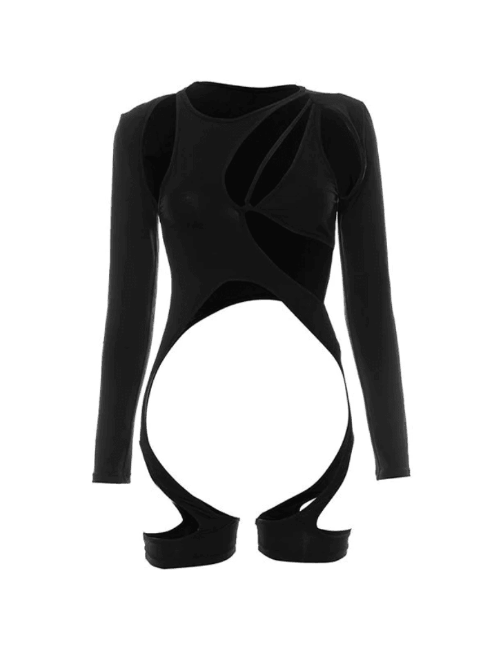 Exposing Cutout Long Sleeve Bodysuit