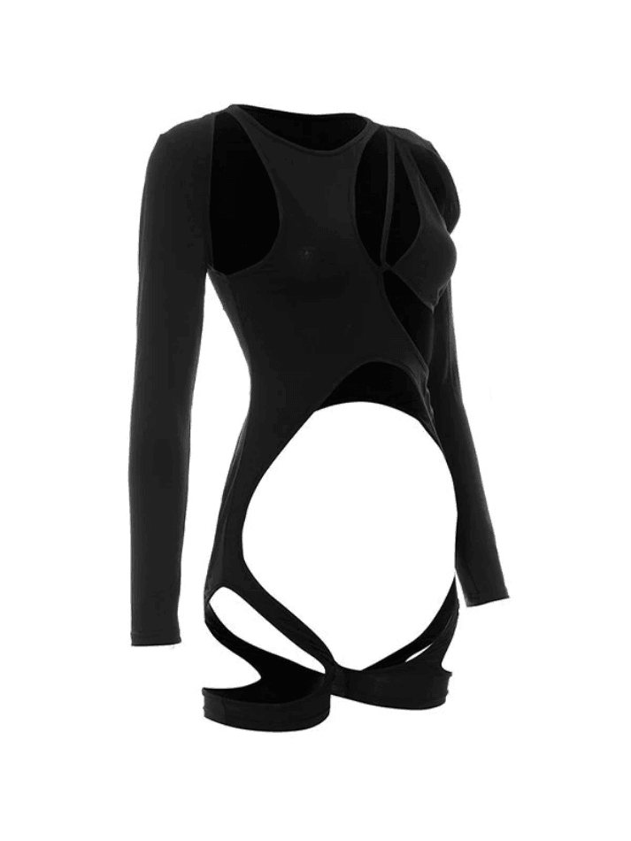 Exposing Cutout Long Sleeve Bodysuit