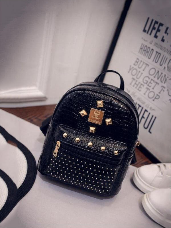 Rivet Zipper Backpack