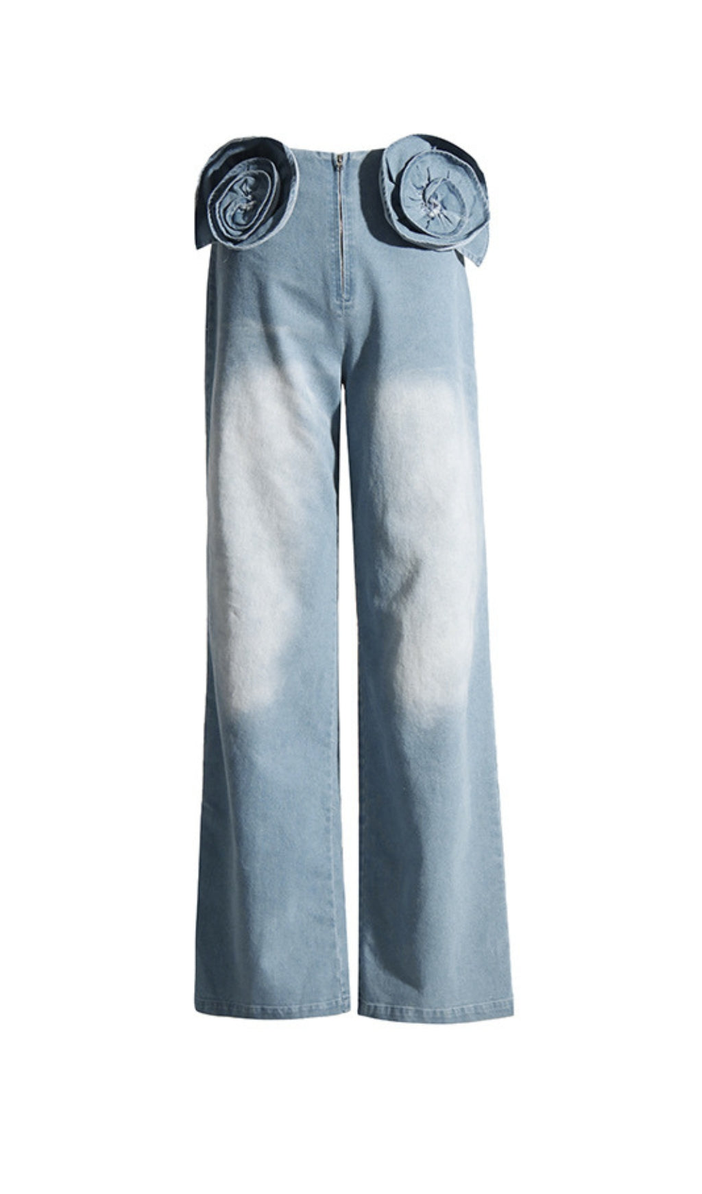 FLOWER WIDE DENIM PANTS