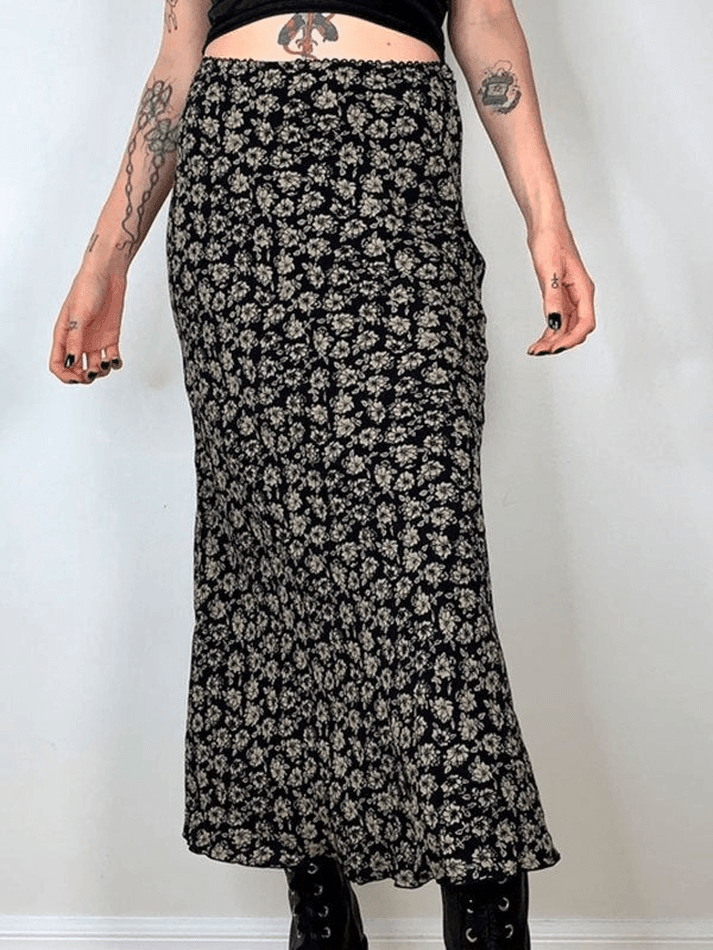 Floral Allover Midi Skirt