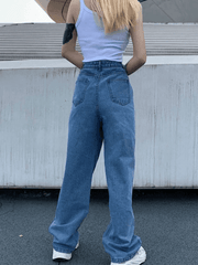 High Waist Butterfly Boyfriend Jeans