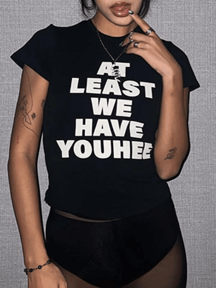 Letter Graphic Y2K Crop Top