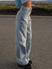 Light Blue Wash Straight Boyfriend Jeans