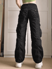 Low Rise Washed Cargo Jeans