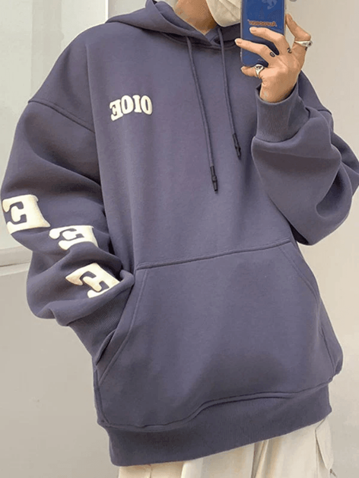 Men's Alphabet Graphic Pullover Hoodie