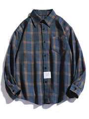 Men's Checkered Long Sleeve Button Shirt