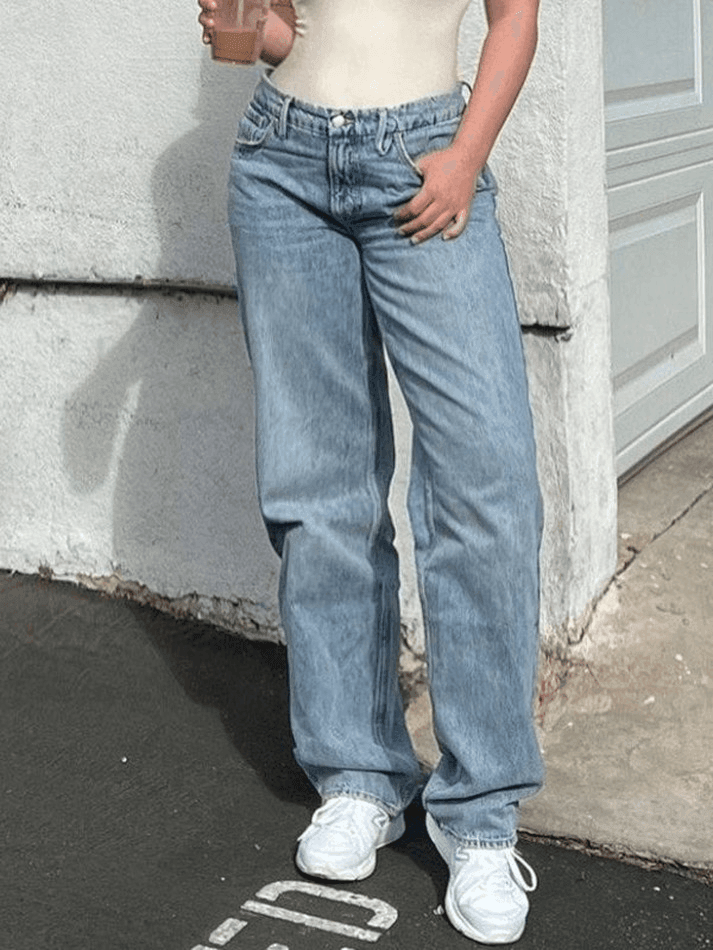 Mid Wash Classic Boyfriend Jeans