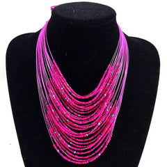 African Beads Multiplayer Statement Necklaces