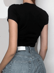 Rhinestone Logo Design Crop Top