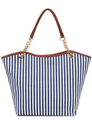 Stripe Fringe Tote Bag