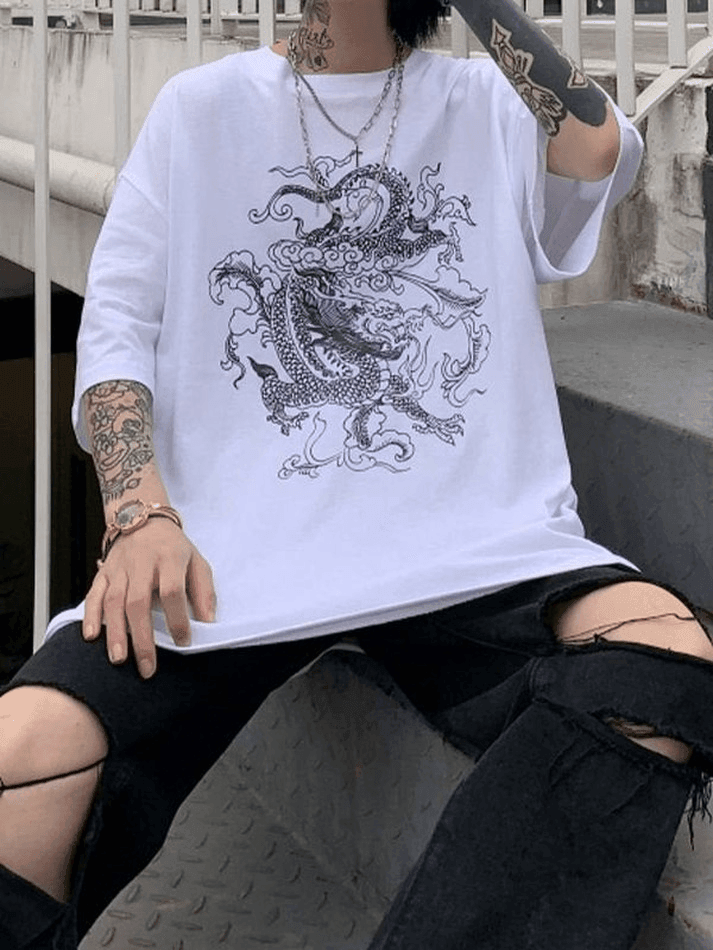 Short-Sleeve Dragon Graphic Tee