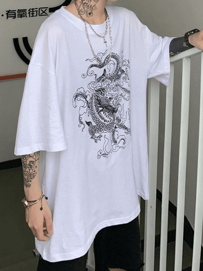 Short-Sleeve Dragon Graphic Tee