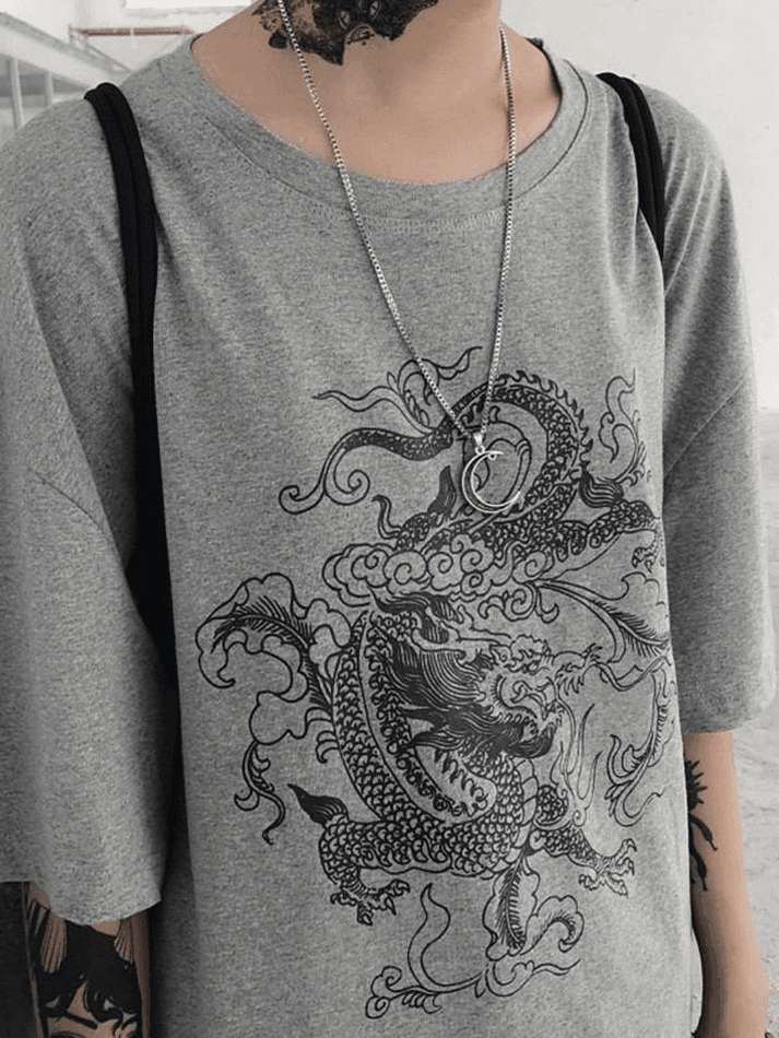 Short-Sleeve Dragon Graphic Tee