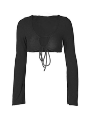 Tie Front Bolero Knit Top