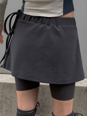 Tie Strap Shorts Mini Skirt