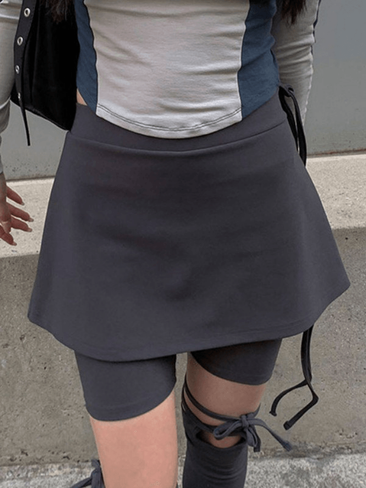 Tie Strap Shorts Mini Skirt