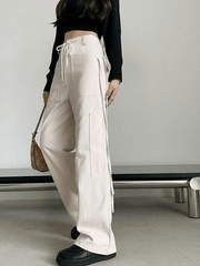 Tie Strap Straight Leg Pants