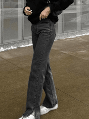 Washed Split Boyfriend Jeans