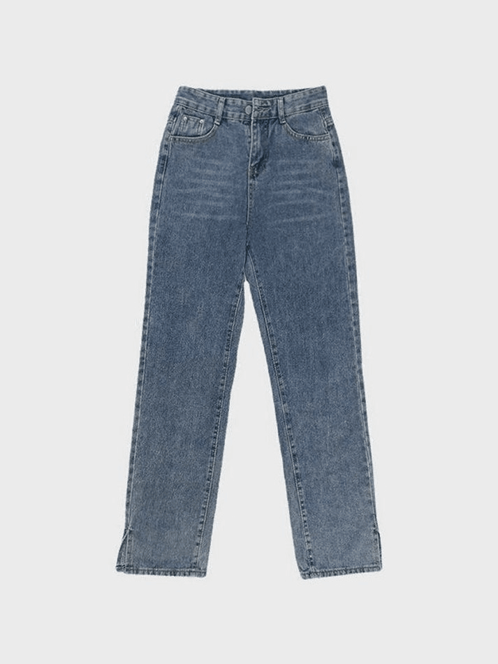 Washed Split Boyfriend Jeans